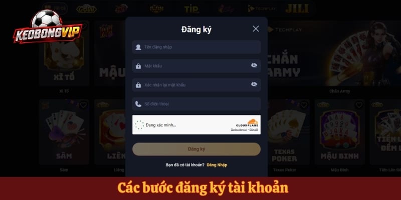 Các bước đăng ký tài khoản