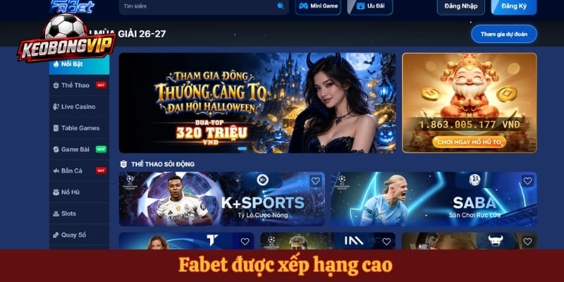 Fabet được xếp hạng cao
