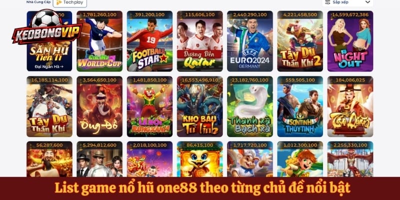 List game nổ hũ one88 theo từng chủ đề nổi bật
