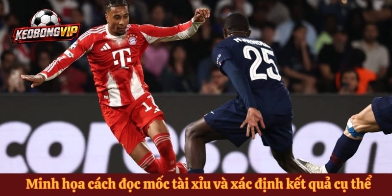 Minh họa cách đọc mốc tài xỉu và xác định kết quả cụ thể