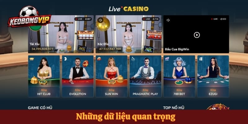 Những dữ liệu quan trọng