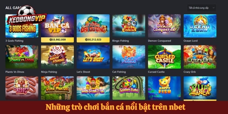 Những trò chơi bắn cá nổi bật trên nbet